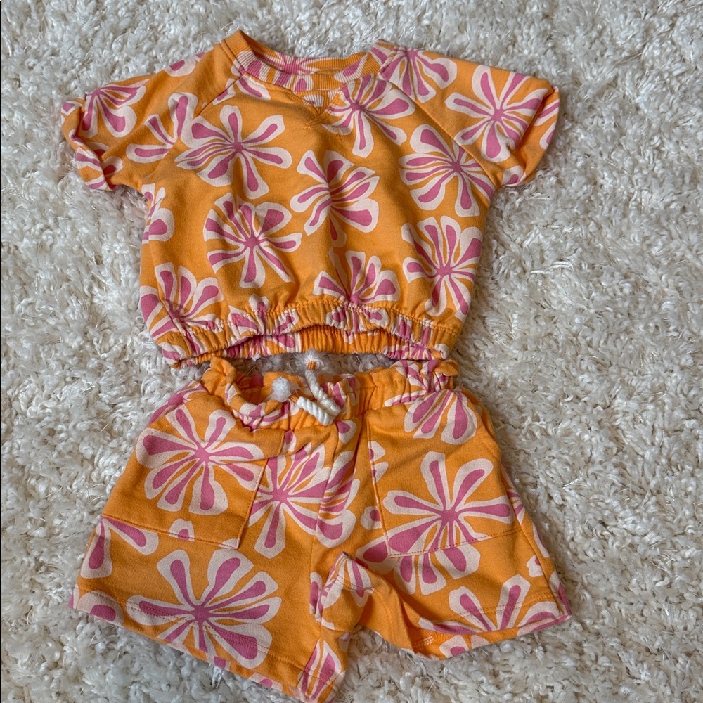Jessica Simpson Orange and Pink Kids Matching Set